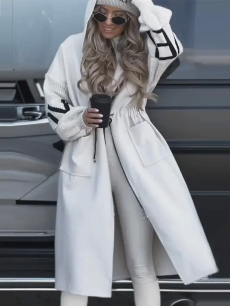 Women's Mid-length Hoodie Windbreaker Sweater Coat | Streetwear