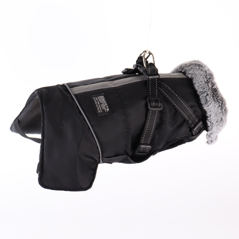 Waterproof Reflective Pet Warm Fur Collar Jacket