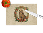Otterhound Christmas Flowers Glass Cutting Board