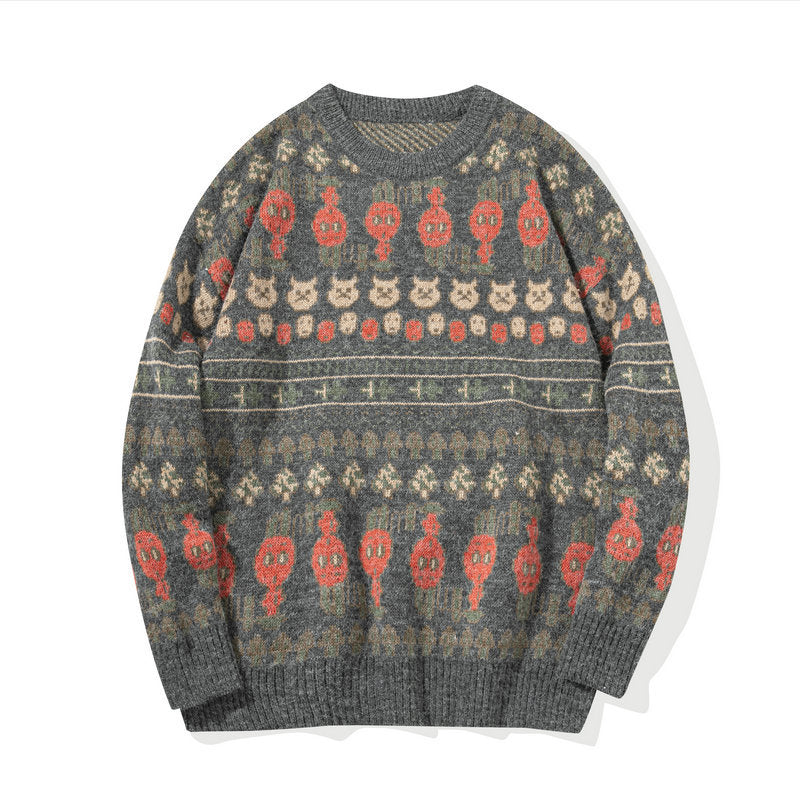 Men's Fashion Loose Knitted Round Neck Sweater