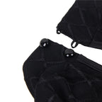 Elegant Women's Black Plaid Long-Sleeve Bodysuit