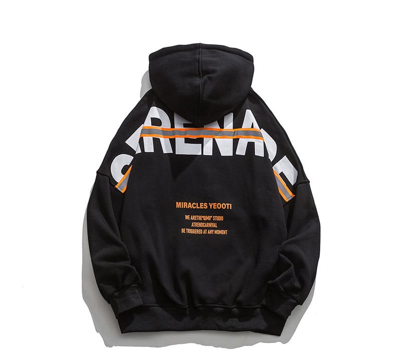 Men's Hooded Sweater with Fall Back Letter Design