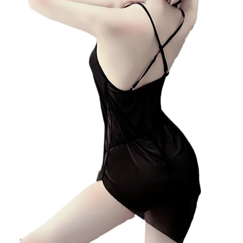 Sexy Summer Sheer Mesh Nightgown with Slit Dress
