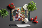 Westie and Santa Claus Glass Cutting Board