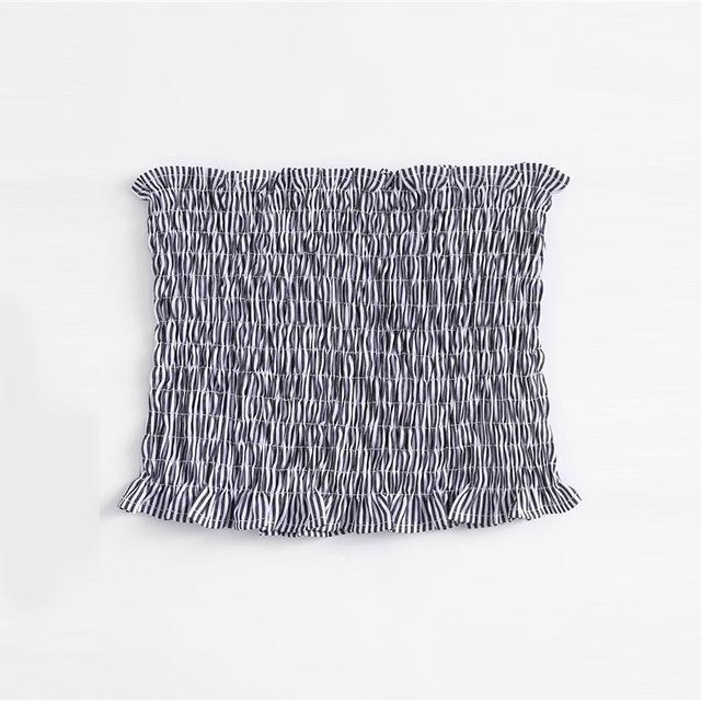 Cotton Pleated Bandeau with Strap for Lingerie