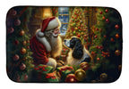 English Springer Spaniel and Santa Claus Dish Drying Mat