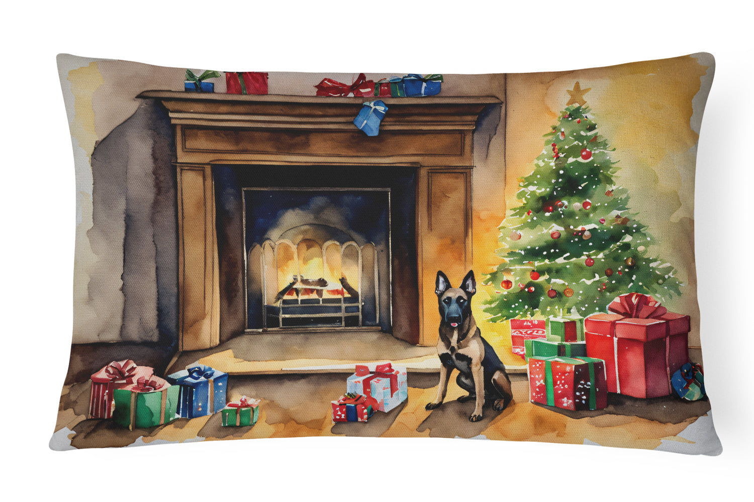 Belgian Malinois Christmas Throw Pillow