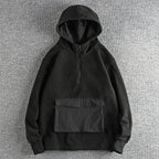 Men's Heavy Double Polar Fleece Half-Neck Hoodie | Streetwear