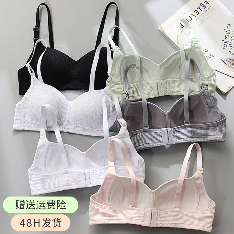 Breathable Cotton Girls' Ribbed Bodysuit Bra