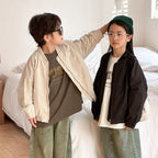 Children's Letter Embroidery Baseball Jacket and Coat