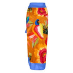 Retro Bird Print Two-Piece Swimsuit with Cover-Up