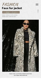 Women's Leopard Print Faux Fur Hooded Coat
