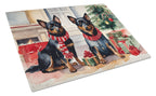 Lancashire Heeler Cozy Christmas Glass Cutting Board