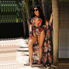 Floral Two-Piece Bikini with Cover-Up