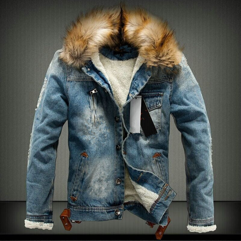 Thick Plus Velvet Youth Denim Jacket