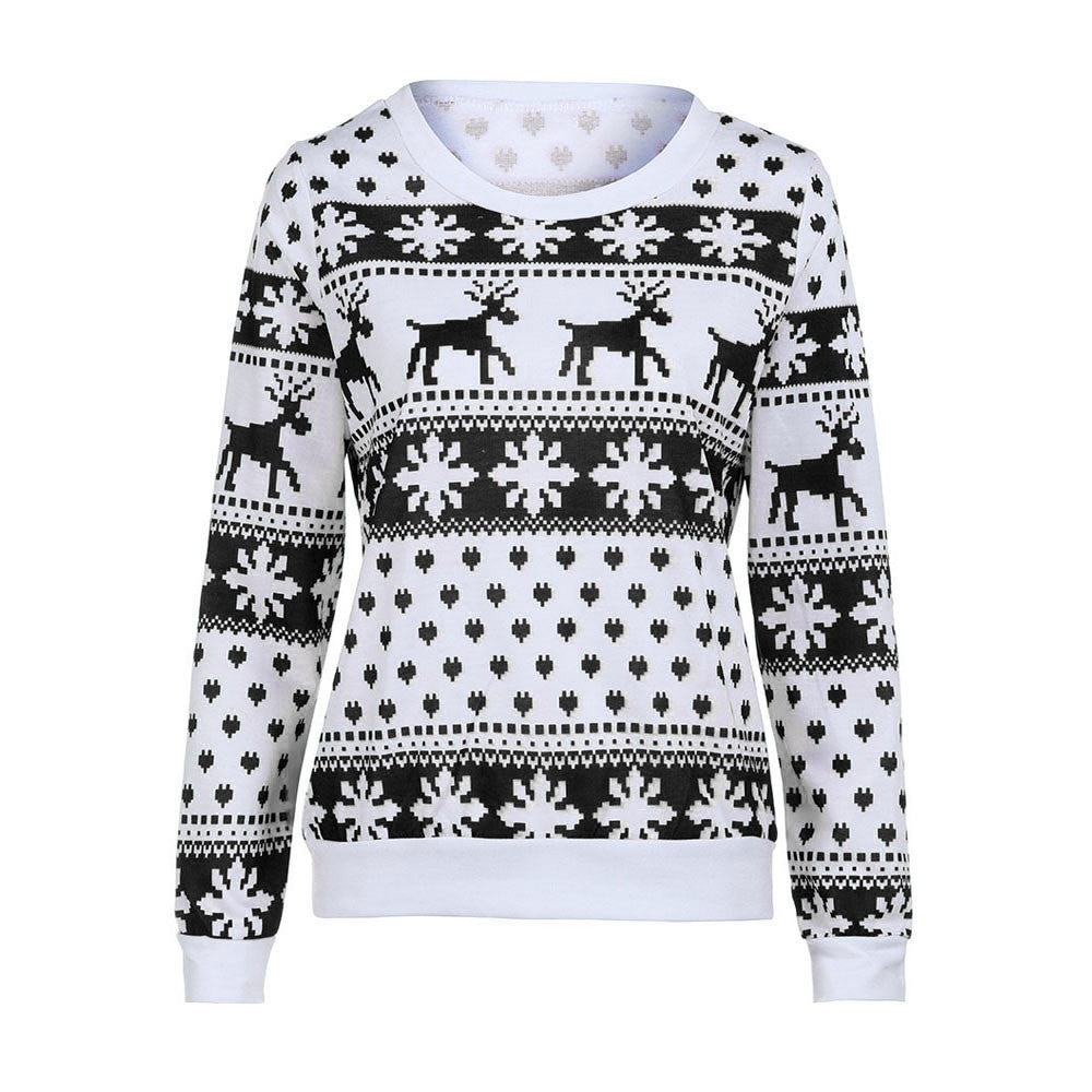 Christmas Reindeer Print Hoodie Sweatshirt | Streetwear
