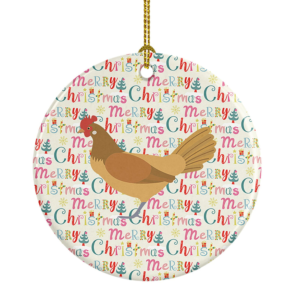 Frisian Friesian Chicken Christmas Ceramic Ornament