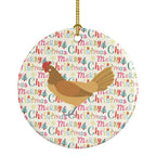 Frisian Friesian Chicken Christmas Ceramic Ornament