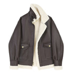 Korean Style Thick Plush Leather Coat for Women