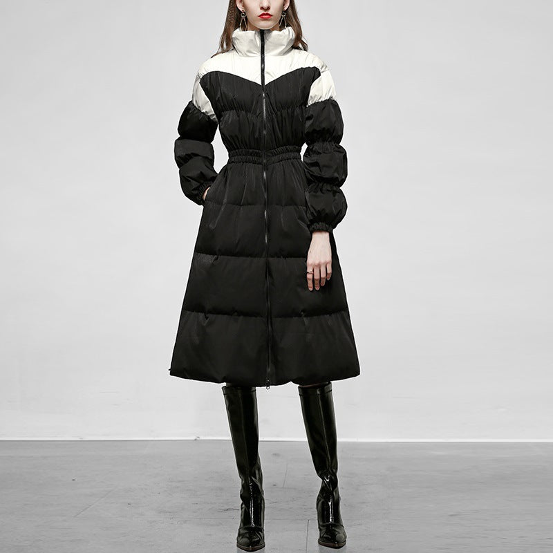 Pleated Waist White Duck Down Jacket