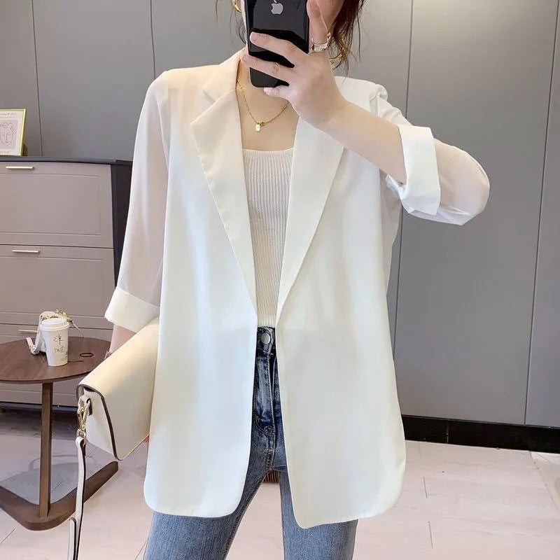 Mid-Length Women's Chiffon Sunscreen Cardigan Jacket