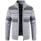 Men's Hooded Color Block Knitted Cardigan Jacket