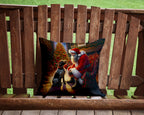 German Wirehaired Pointer and Santa Claus Throw Pillow