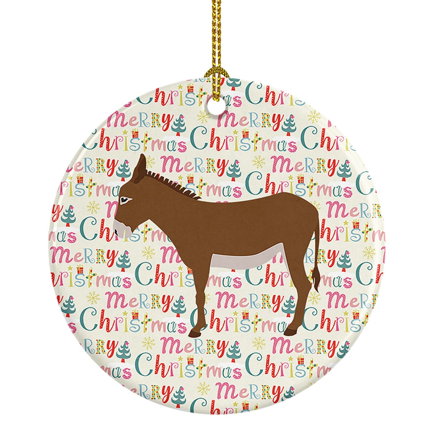 Cotentin Donkey Christmas Ceramic Ornament