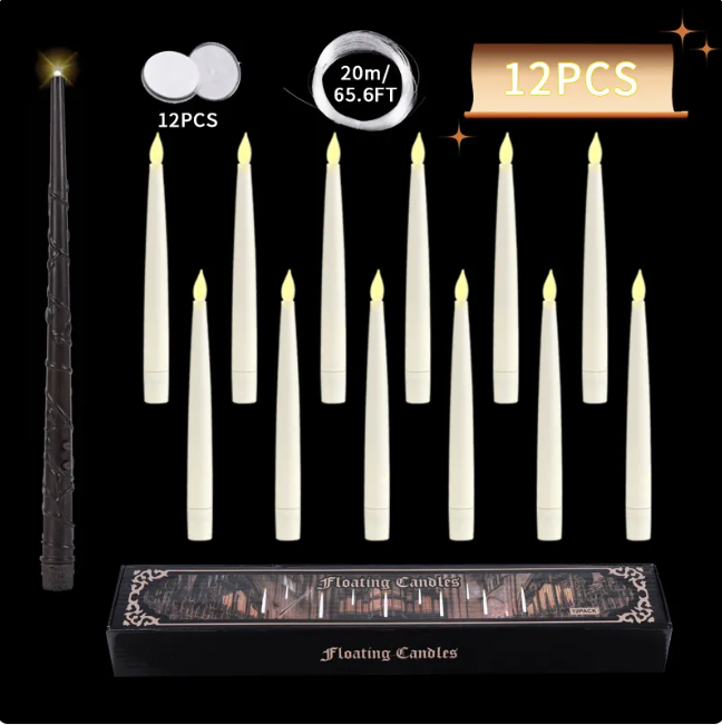 Suspension Remote Control Electronic Candle Set - Christmas Holiday Home Decor