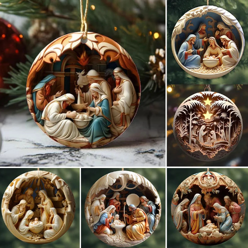3D Acrylic Nativity Christmas Ornament | Holiday Decor