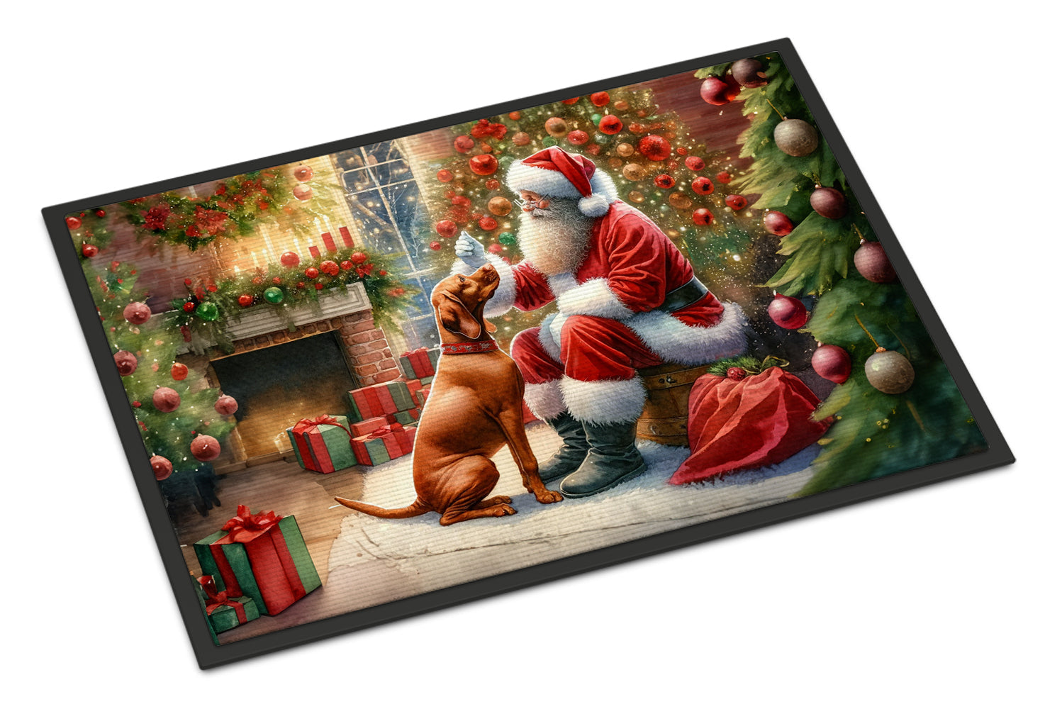 Vizsla and Santa Claus Doormat