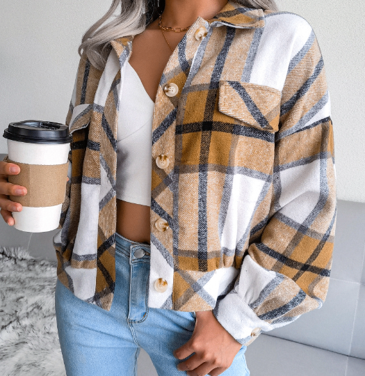 WOLFF Checkered Cardigan Wool Blend (One Piece)
