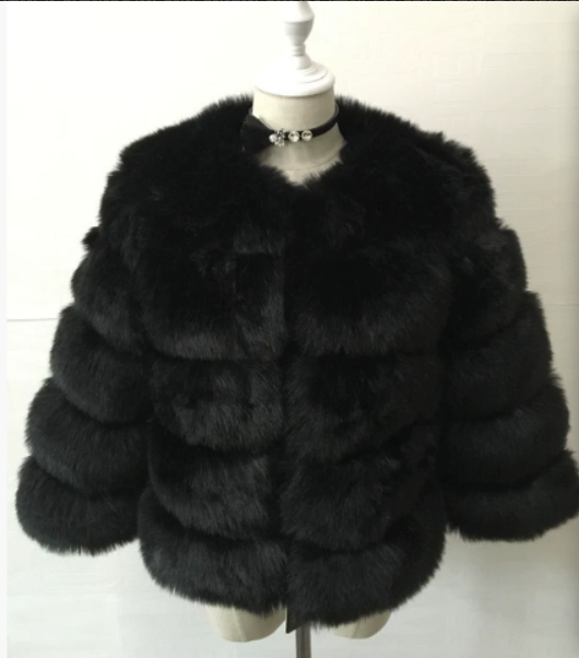 Faux Fox fur coat