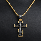 Orthodox Crucifix Cross Pendant Necklace - Christian Jewelry