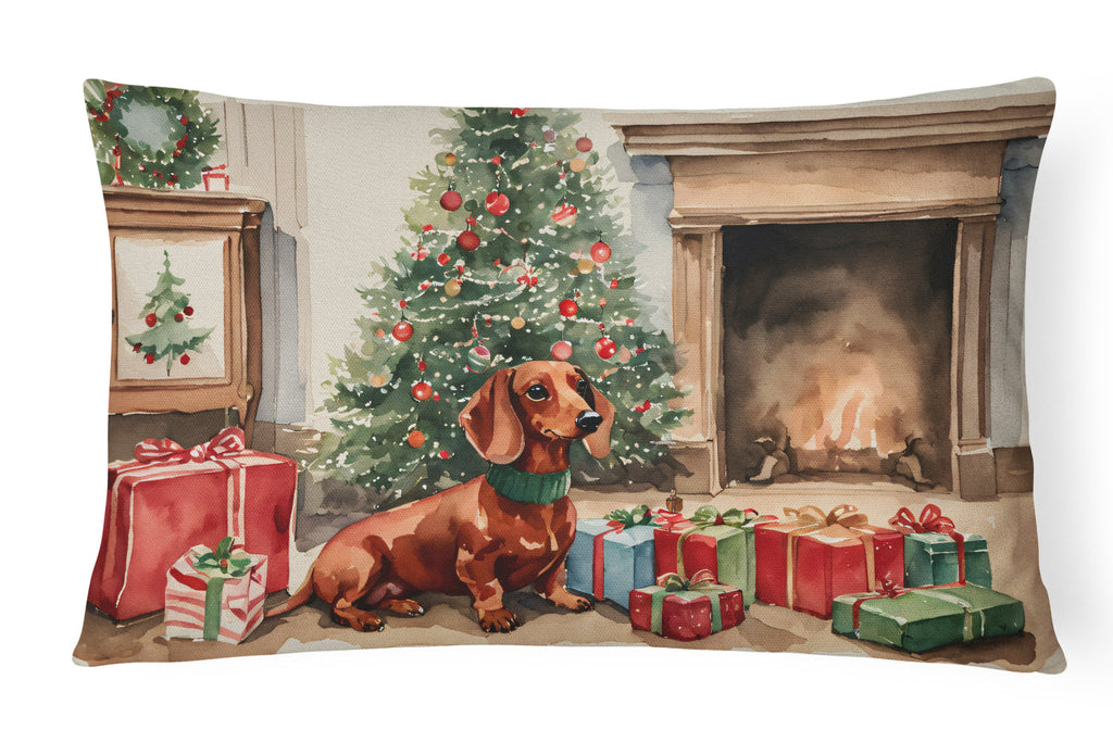 Dachshund Christmas Throw Pillow