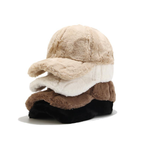 Winter Men's Thick Fleece Rabbit Fur Baseball Cap | Embroidered Cap