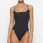 Strappy Lace One-Piece Open Crotch Bodysuit – Comfortable Lingerie