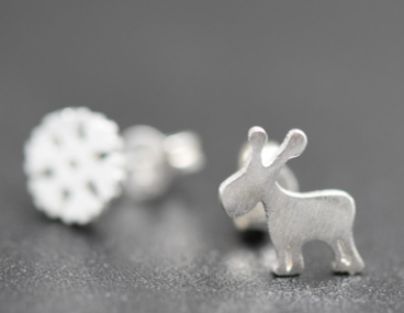 Christmas Reindeer Asymmetric Stud Earrings