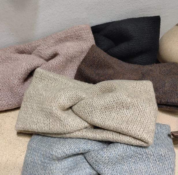 Wool French Cross Hairband for Autumn and Winter