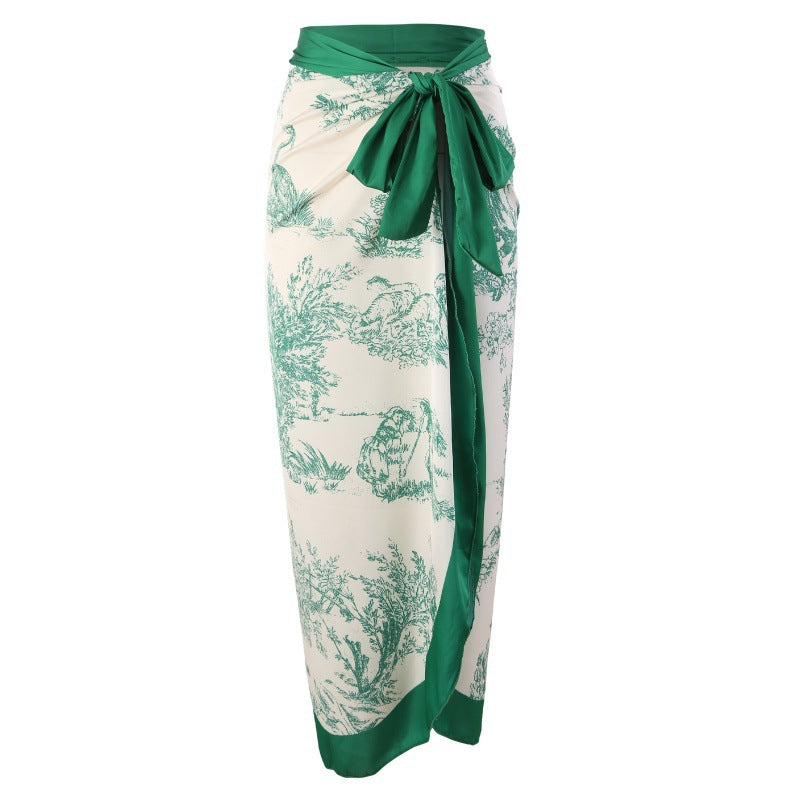 2023 Women's Retro One-Piece Swimwear with Skirt Set