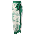 2023 Women's Retro One-Piece Swimwear with Skirt Set