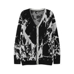 Snowflake Ripped V-neck Knitted Cardigan