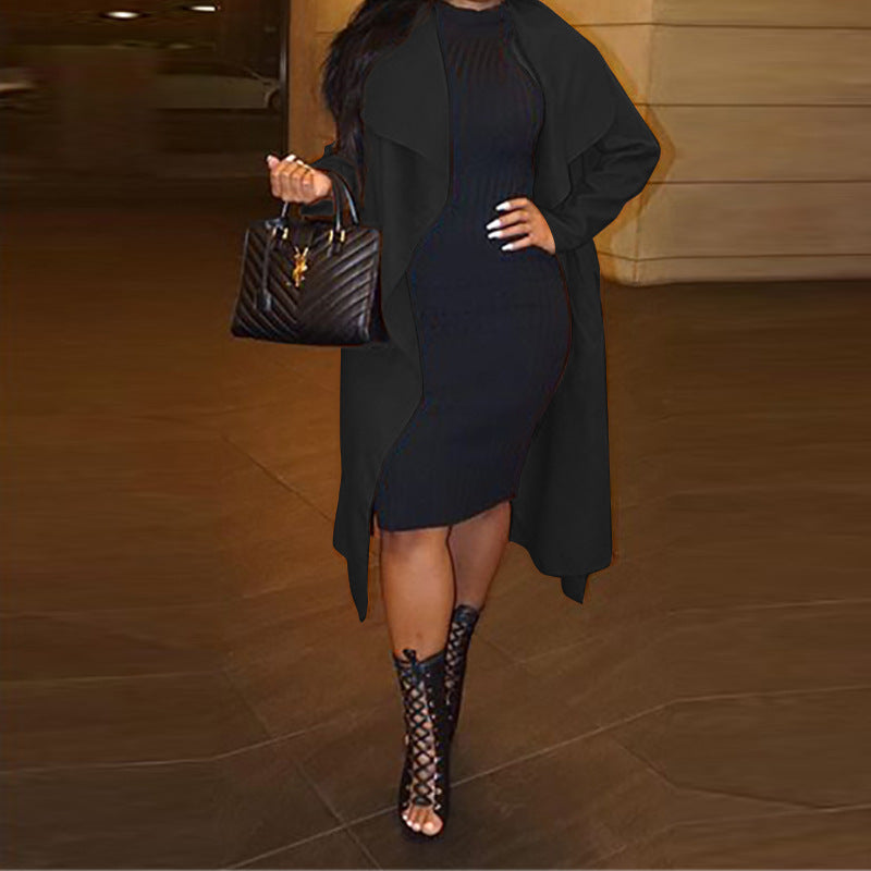 Lapel Long Sleeve Loose Women's Coat