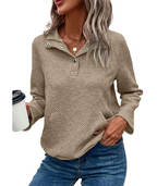 Solid Color Long Sleeve Stand Collar Sweater