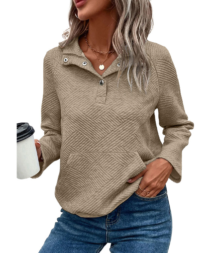 Solid Color Long Sleeve Stand Collar Sweater