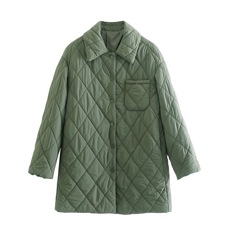 Reversible Winter Jacket with Pockets and Lapel