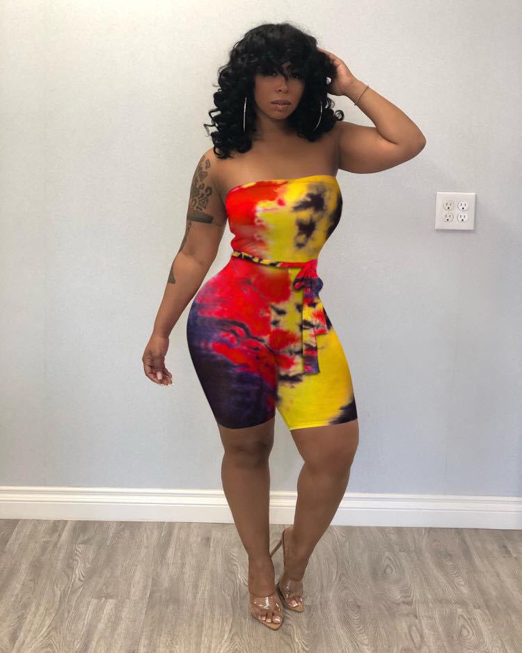 Tie-Dye Strapless Bodysuit - Sexy Style