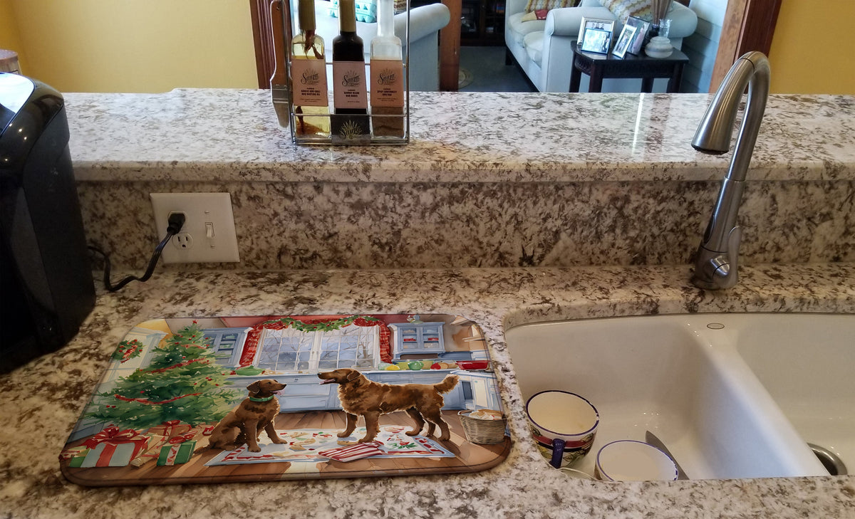 Chesapeake Bay Retriever Christmas Cookies Dish Drying Mat