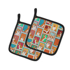 Lots of Red Cardigan Corgi Pair of Pot Holders