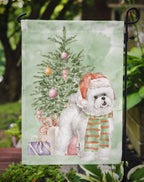 Bichon Frise Red Hat Christmas Presents and Tree Garden Flag | Embroidered Cap